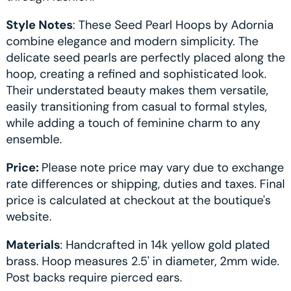 ADORNIA SEED PEARL HOOPS GOLD - Picture 11 of 13